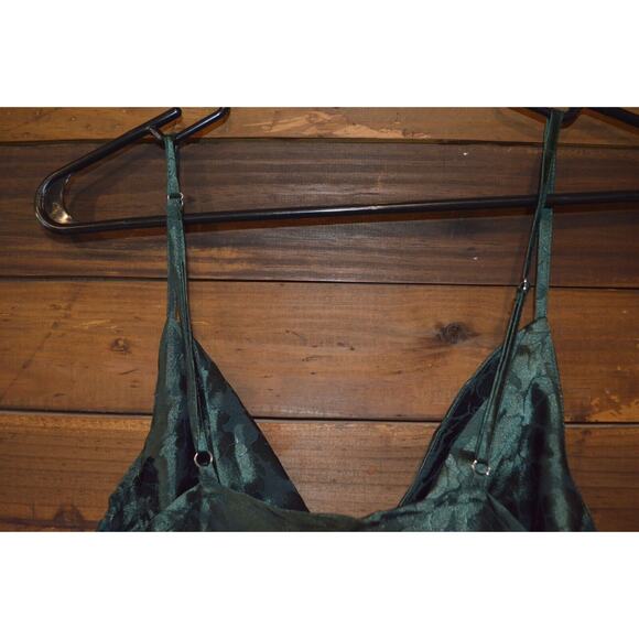 Nasty Gal Slip Dress Cowlin' For You Floral Jacquard Green Size 2 - Picture 7 of 11